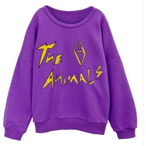 Cultiseed Big Girls Letter Print Loose Casual Pullovers Hoodies Tops Children Kids Long Sleeve Color Sweatshirts Coats Clothes