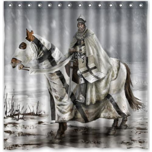 Teutonic Order DIY Waterproof Bath Shower Curtain Mildew Resistant Custom Bathroom Curtains Spa Decorative Screens 180*180cm