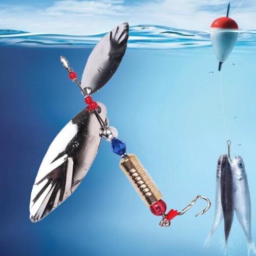 10Pcs/Set 7g/9g Rotating Fishing Spinner Bright Surface Metal Fishing Sequins DIY Baits Lures Hook Spinnerbait for Outdoor