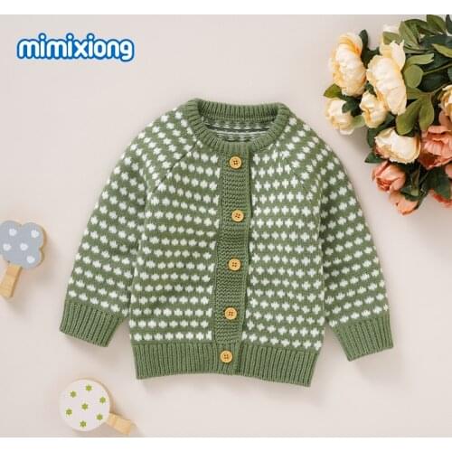 Baby Sweater Knitted Newborn Girls Boys Cardigans Tops Long Sleeve Autumn Toddler Children Clothing Fashion Dot Ribbed Outerwear