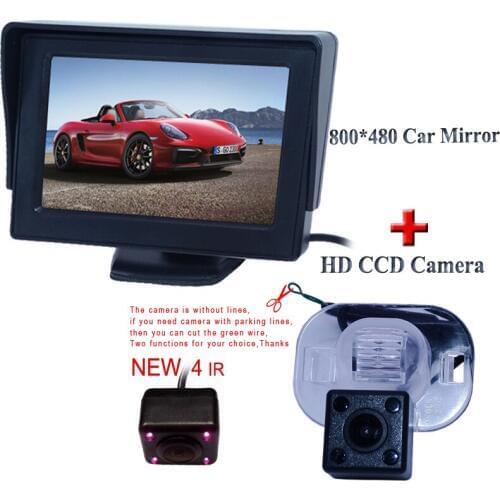 4.3" LCD car monitor+IR camera auto 1 set use for car parking camera for KIA FORTE for Hyundai Verna Sedan
