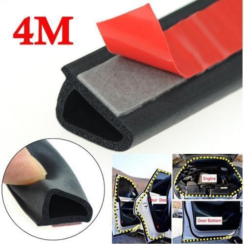 1pc high quality EPDM Rubber and Adhesive Sloping D Shaped Car Door Black Seal Strip Trunk Hood Edge Insulation Trim 4m