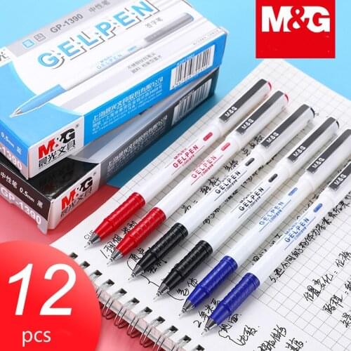 12pcs/boxM&G Stationery Gel Pen GP1390 Business Office Sign Pen Student Examination Pen 0.5mm Full Needle