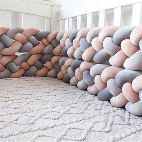 2M/3M Baby Braid Bumper Newborn Crib Pigtail Kids Cot Protector Baby Crib Edge Bumper