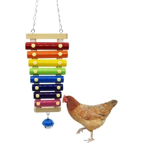 2 Pcs Chicken Xylophone Toy with Bells 8 Metal Keys Hens Veggies Skewer Feeder B2QB