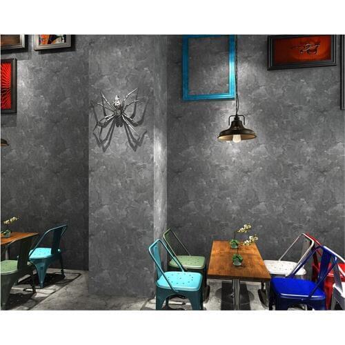 Beibehang Vintage gray plain mottled industrial style wallpaper Nordic living room restaurant clothing store blue 3d wallpaper