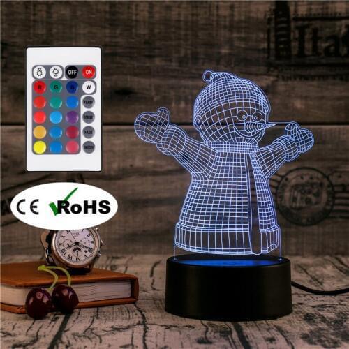 3D Led Night Light Table Lamp Winter Snowman Light Led Home Corridor Hotel Party Atmosphere Lights Novety Lighting Creative Gift