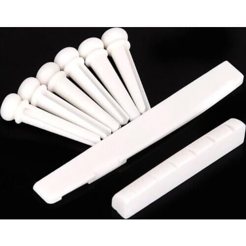 6 String Acoustic Guitar Bone Bridge Saddle and Nut and 6pcs Guitar Bone Bridge CORF