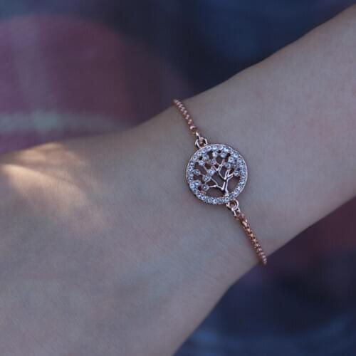 Rhinestone True Rose Gold Plated Love/Lucky Tree Letter Bracelet 2020 Adjustable Lucky Bracelet For Women Fashion Jewelry