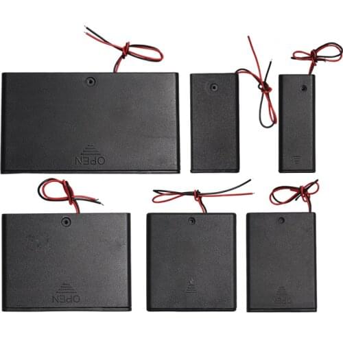 1Pcs 1 2 3 4x 6x 8x AA Battery Holder Storage Case Box With Switch&Cover for 12V AAA Batteries Standard Container