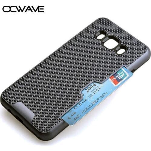 Shockproof Case for Samsung Galaxy J5 2016 Card holder Dual Layer Plastic+Silicone 2in1 material business style