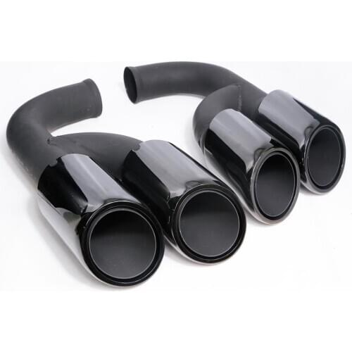 Wotefusi Black Stainless Steel Exhaust Tail Tips End Long Pipe For Porsche Cayenne V6 11-14 2011 2012 2013 2014 [QP1058]