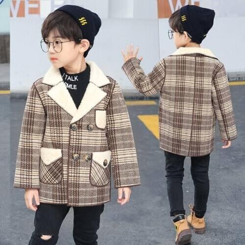 High Quality Korean Style Children Coat Wool 2-8 Year Boys Fashion Autumn Winter Jackets Boy Windbreaker Kids Winter Outerwear