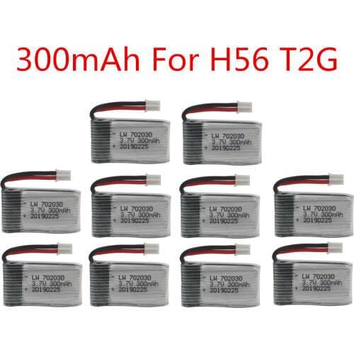 For H56 battery 3.7V 300mAh For H56 T2G Drone Battery for RC Quadcopter Spare Part Lipo Battery 10pcs/sets