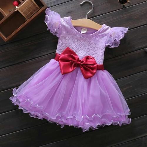 Hot Sale New 2017 Summer Girl Dress Bow Pattern Baby Girl Dress Tulle Ball Sleeveless Dresses Party Gown Fancy Dresses Clothes