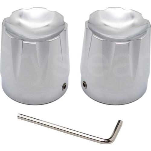 Chrome/Black Motorcycle Front Axle Cap Nut Covers For Harley Touring Sportster Dyna VRSC XG Softail V-Rod Road King Street Glide