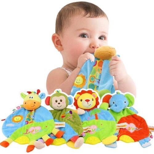 Quality 0-12 Months Newborn Appease Towel Grasping Doll Infant Baby Mobile Hand Towel Rattle Toys Animal Chew Charms Teether