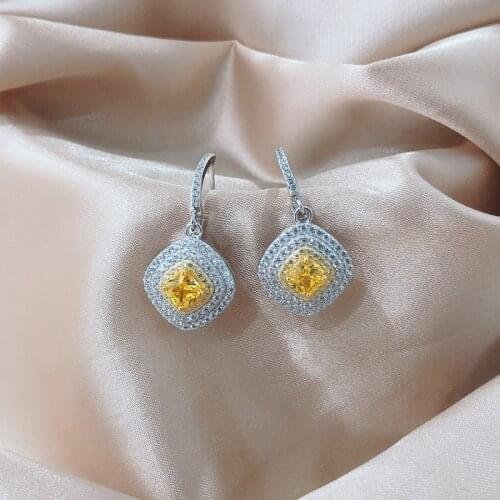 Luxury High Carbon Diamond Dangle Earring For Women Wedding Engagement Woman Earrings 925 Sterling Silver Earrings Jewelry