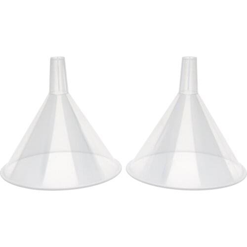 2Piece 150ml 5.91inch Mouth Dia Laboratory Clear White Plastic Filter Funnel