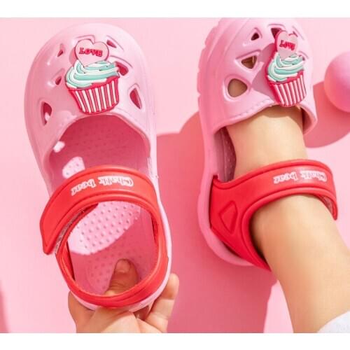 Summer Girls Casual Roman Children Sandals Slippers Kids Baby Boys Toddler Soft Non-slip Cute Shoes Cartoon Cut Out Beach Shoes