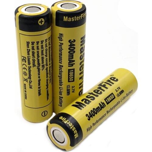 MasterFire 4pcs/lot Original 18650 3400mAh 3.7V 12.58Wh High Performance Rechargeable Li-ion Battery Cell For Laptop