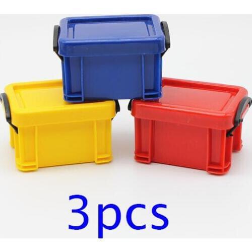 3 Pcs Mini Storage Box Plastic Box Toolbox Decorative Parts For RC Crawler Truck Car Model SCX10 90046 TRX4 D90 65*85*50mm