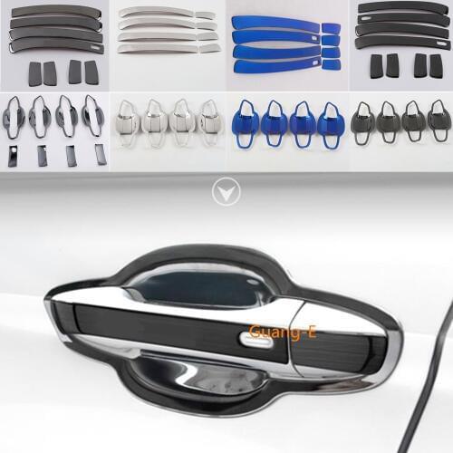 Car Sainless Steel Cover Trim Door Bowl Handle Panel Trim Frame For Volkswagen VW TiguanL Tiguan L MK2 2016 2017 2018 2019 2020