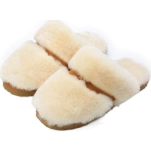 New Fashion Home Wool Slides Fur All-in-one Snow Boots Comfortable Fashion Street Pat Slippers Women Shoes
