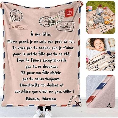 Flannel Throw Blanket Letter Printed Quilts Air Mail 3d Print Keep Warm Sofa Child Blanket Home Textiles Dreamlike Family Gift