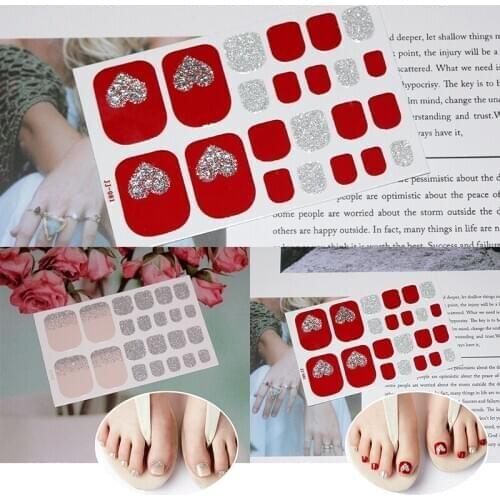 Pure Color DIYLeopard Nail Wraps Full Cover Nails Sticker Art Decorations Manicure Adhesive Polish Nails Solid Color Valentine