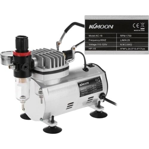 KKmoon Professional Airbrush Kit With Air Compressor Dual-Action Hobby Spray Air Brush Set Nail Art Paint Sprayer with Brush