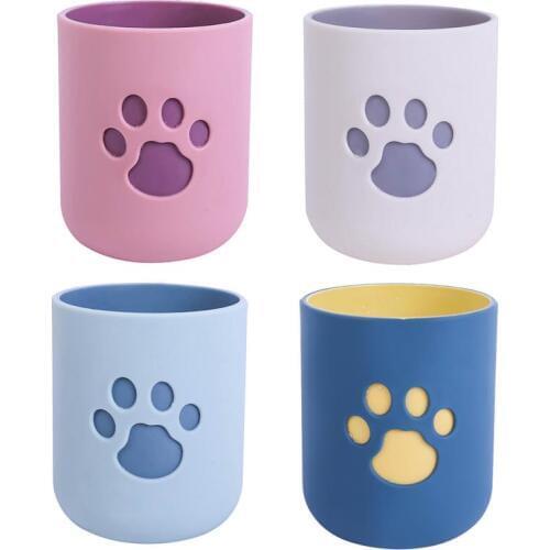 Dropshipping Toothbrush Cup Durable Big Mouth Couples Cup Cat Claw Pattern Wash Tooth Mug Friendly Bathroom Supplies Washing Cup