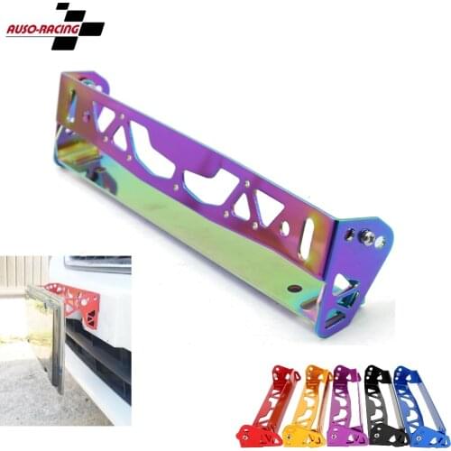 License Plate Frame Universal Aluminum Power Racing JDM Styling Rotating License Plate Frames Tag Holder Adjustable For Golf