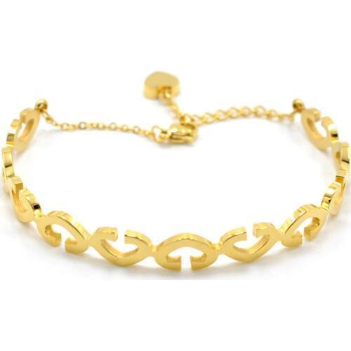 Luxury Stackable Heart Lover Bracelets & Bangles for Women Jewelry Steel Charm Link Bracelets Gold Silver Female Pulseiras Gift