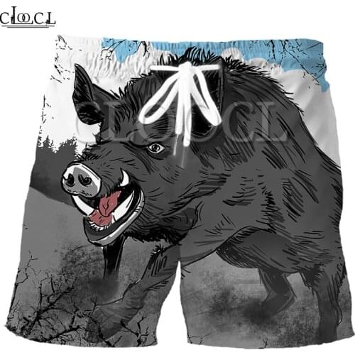 CLOOCL New Fashion Wild Animal Wild Boar Men Sports 3D Print 2021 Summer Leisure Hip Hop Harajuku Beach Shorts