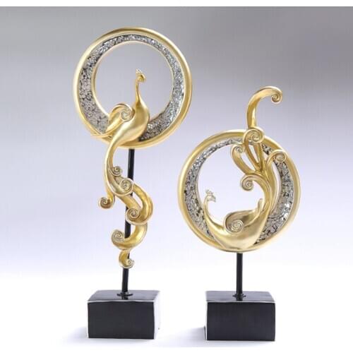 The peacock Phoenix Asahi living room decoration Crafts Ornament Set European Home Furnishing Abstract animal jewelry