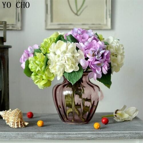 Artificial Silk Branch Hydrangea Flore Home Hotel Table Decor Fake Flower Hydrangea Wedding Bride Holding Photography Prop Flore