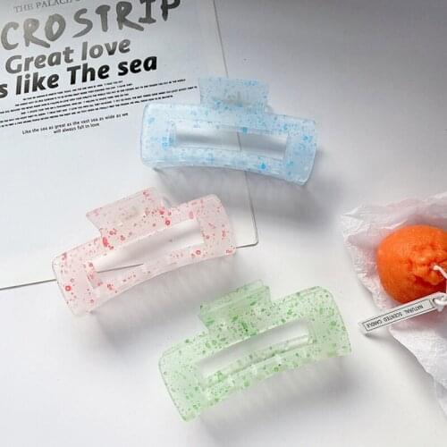 1Pcs Korea Fashion Geometric Rectangle Transparent Acrylic Big Hair Claws Clips For Women Girls Hair Accessories Gifts