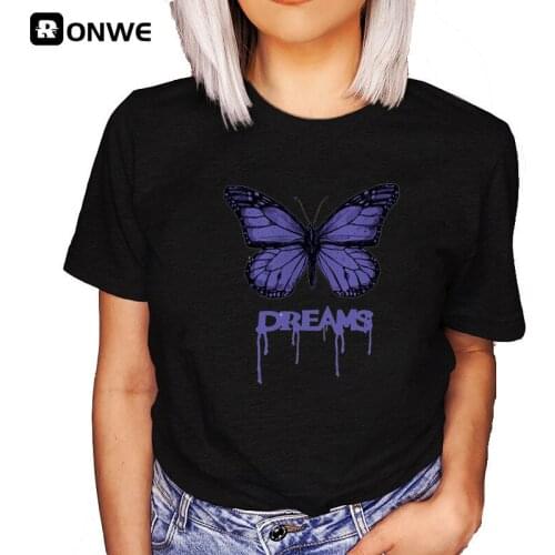 Butterfly Punk Ullzang Graphic Harajuku Women Y2K T-shirt Funny Cartoon Tshirt 90s Comic Top Tee Female,Drop Ship