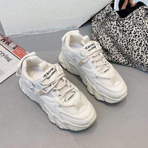 2021 New hot sale Platform Chunky Sneakers Women White Shoes Women Harajuku Trainers Autumn Walking Shoes Woman Baskets Femme
