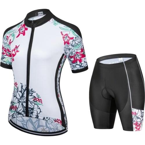 Kafitt Womens Flowers Go Pro Short Sleeve Cycling Jersey Sets 2021Bike Clothing MTB Ropa Ciclism Bicycle Wear Quick Drying Tops
