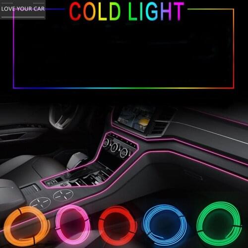 1m/3m Car 12V LED Cold Light Flexible Neon Interior Decor DIY Assembling Lamp Flexible Wire Rope Tube Waterproof LED Strip