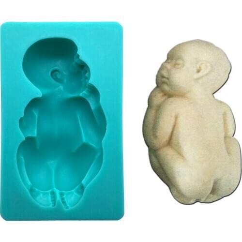 Wholesale 10 pcs/lot Big Sleeping Baby Shape Fondant Cake Decorating Tools Silicone Mold For Cake Craft Silicone Soap Molds