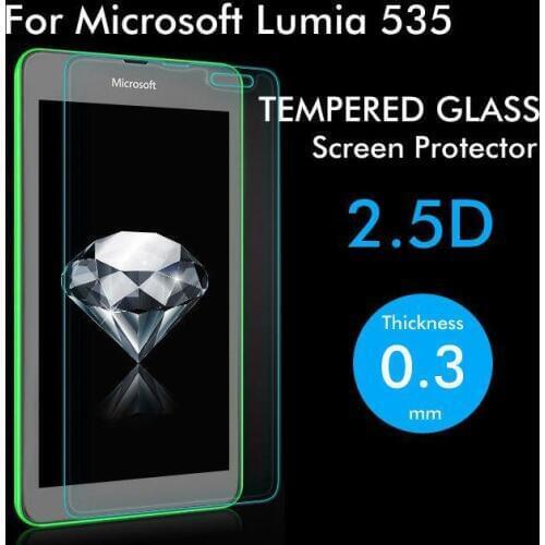 10pcs/lot Tempered Glass Original 9H Explosion-proof Protective Film Screen Protector for Nokia Microsoft Lumia 535