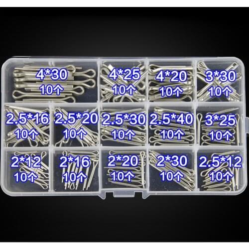140pcs304 stainless steel cotter pin GB91 hairpin set M2M2.5M3M4