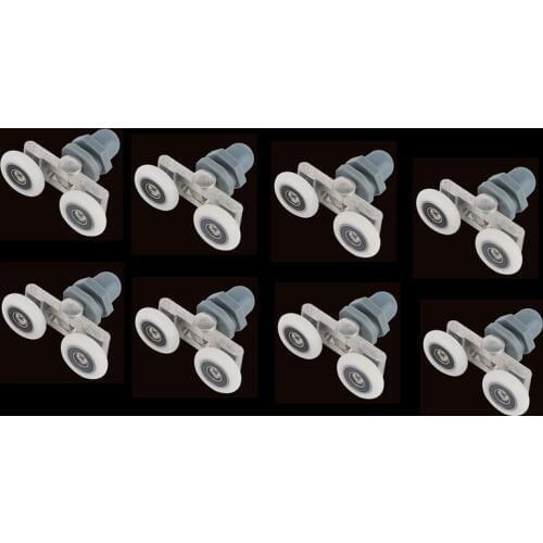 4pcs-8pcs/set 19/23/25/27mm Swinging Double Sliding Glass Pulley Bearing Door Rollers Runners Wheels For Shower Cabin Hardware