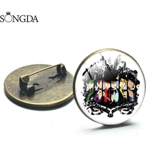 SONGDA- Basketball Animation Characters Art Photo Brooch Cute Fashion Decorative Brooch Charm Metal Pin Badge Gift