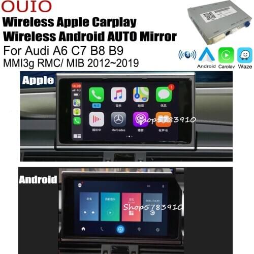 Wireless carplay Android Auto interface For Audi A6 C7 B8 B9 MMI3g RMC/ MIB 2012~2019/ Original Car Screen/ Rear camera Adapter