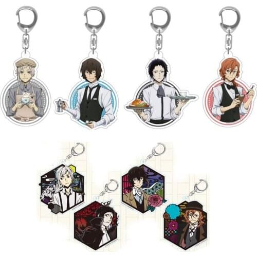 Anime Bungo Stray Dogs Dazai Edogawa Rampo Atsushi Bags Pendant Keychain Acrylic Keyring Cosplay Restaurant Series Birthday Gift
