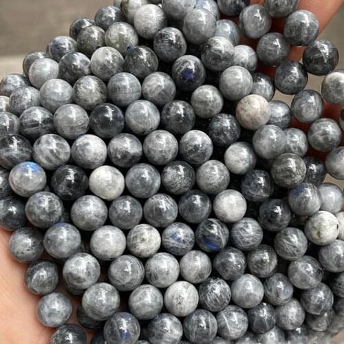 4 6 8 10 12mm AA Grade Genuine Natural Blue Rainbow Labradorite Precious Stone Beads Loose Beads For Jewelry Making Strand 15"